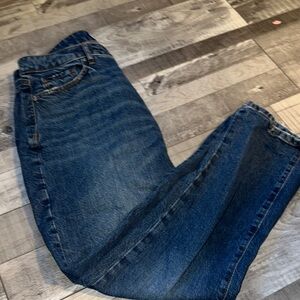 LOFT The Curvy straight crop Dark Blue Denim Jeans